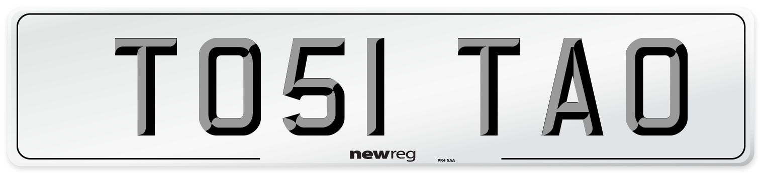 TO51 TAO Number Plate from New Reg